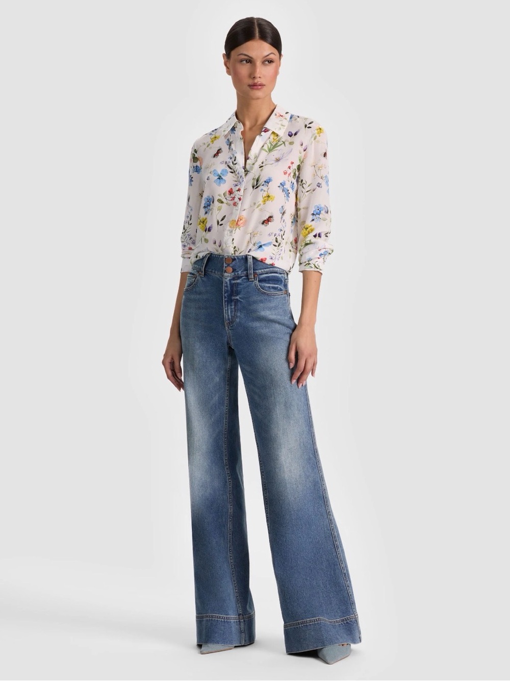 Alice + Olivia Willa Silk Blouse Size Small - Picture 2 of 9